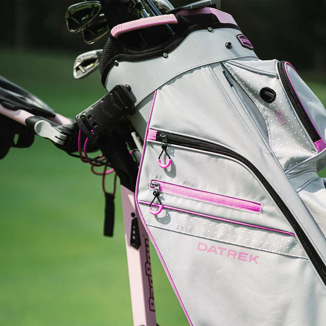 Datrek DG Lite III Cart Golf Bag Silver/Pink/White Dots