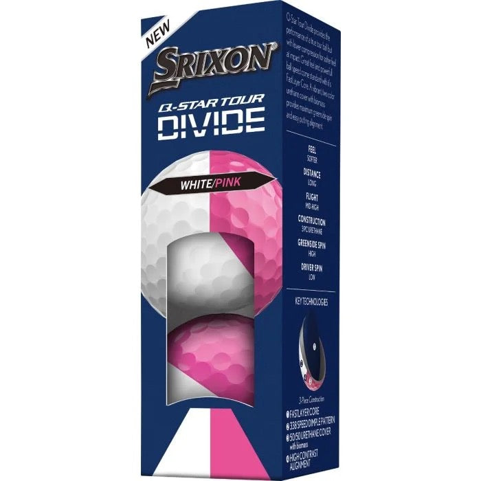 Buy 2 get 1 Free Special — Srixon Q-Star Divide Pink/White Golf Balls