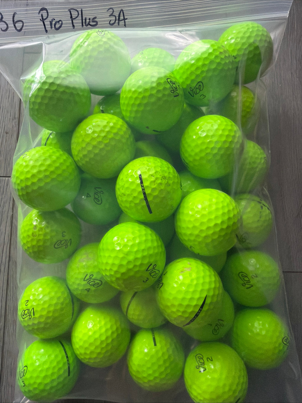 36 Vice Pro Plus Green Golf Ball Mix 2nd Grade AAA