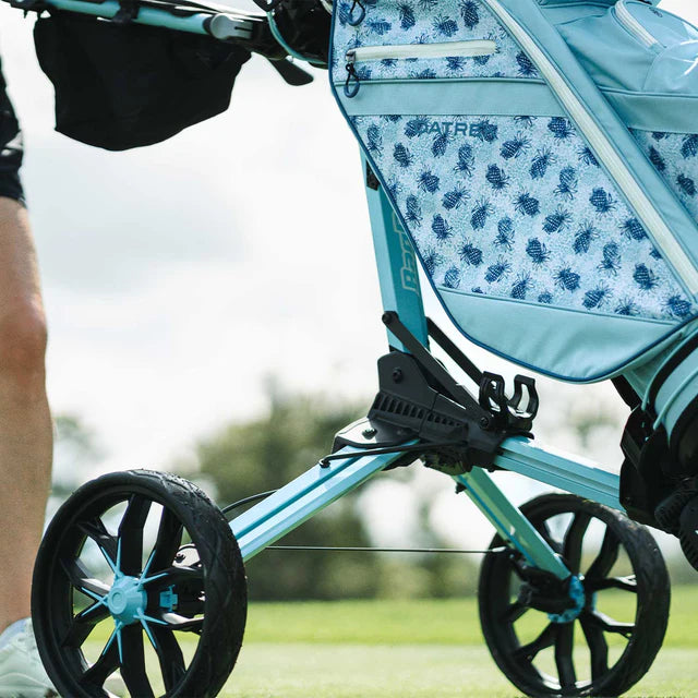 BagBoy Nitron Auto-Open Golf Push Cart Ice Blue / White
