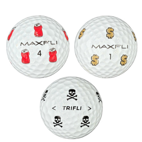 MaxFli TriFli All Over Print Golf Balls Mint Condition
