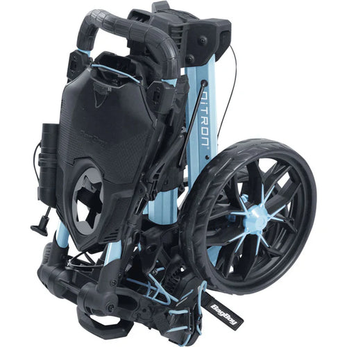 BagBoy Nitron Auto-Open Golf Push Cart Ice Blue / White