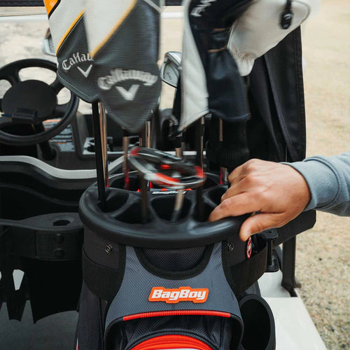 BagBoy Revolver XP Rotating Golf Bag Charcoal / Black / Red