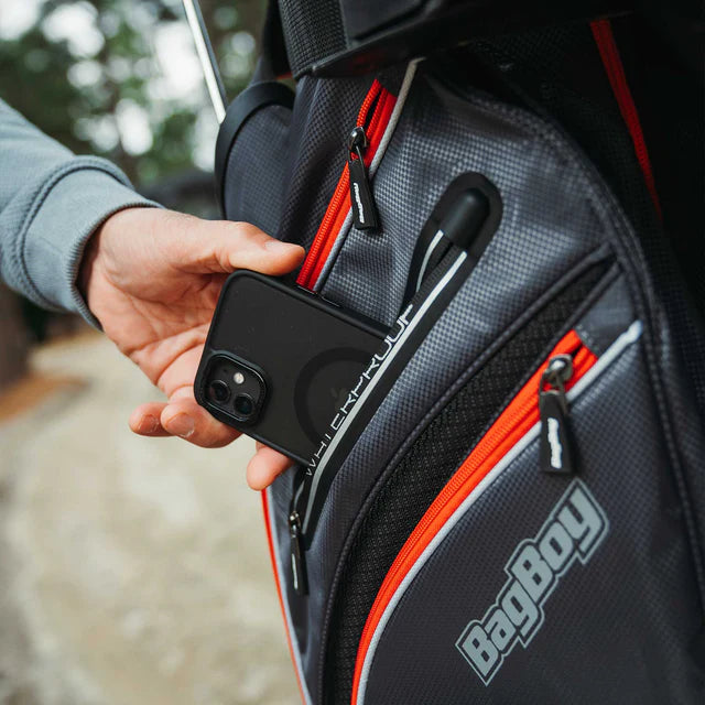 BagBoy Revolver XP Rotating Golf Bag Charcoal / Black / Red